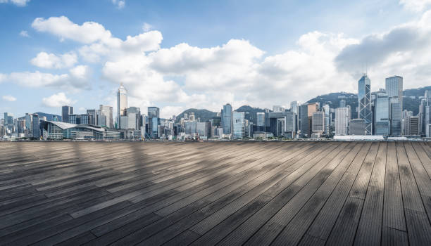 istock Empty ground and buildings in Hong Kong 1076058322