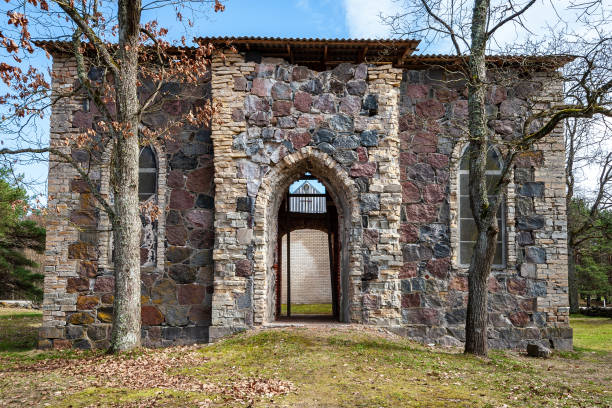 istock old stone and red brick church details 1076063050