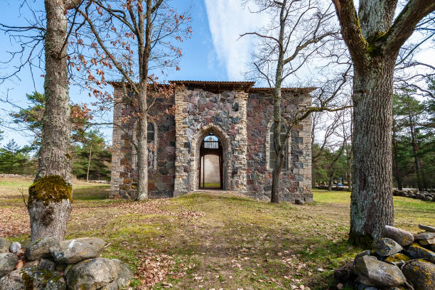 istock old stone and red brick church details 1076063054