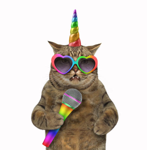 istock Cat unicorn singing a song 1076077346