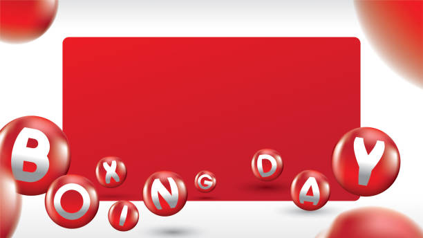 istock Boxing day vector illustration.Typography combined in a shape of red christmas ball 1076082804