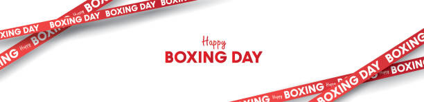 istock Boxing day vector illustration.Typography combined in a shape of ribbon and text with paper art and craft style 1076087662