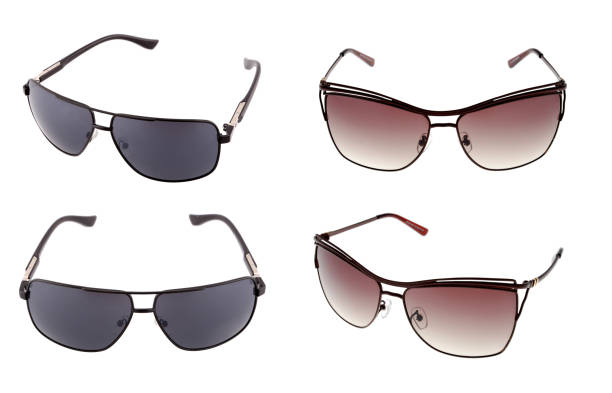 istock Different glamorous sunglasses isolated on white background. 1076091112