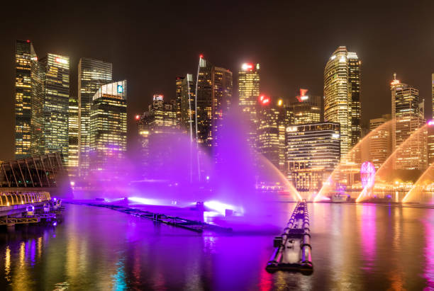 istock Light Fountain in Marina Bay, Singapore 1076092594