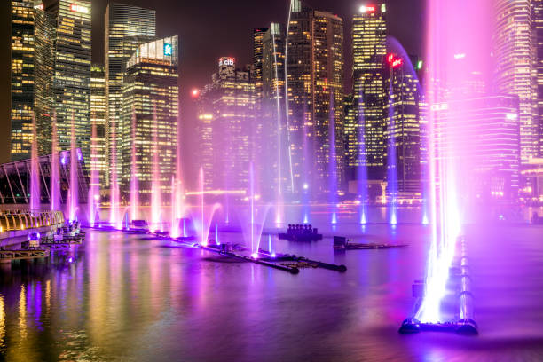 istock Light Fountain in Marina Bay, Singapore 1076092688