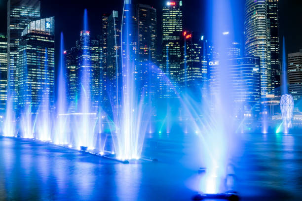 istock Light Fountain in Marina Bay, Singapore 1076093074