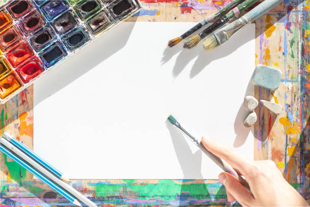 istock Hand drawing with paint brush on paper 1076096796