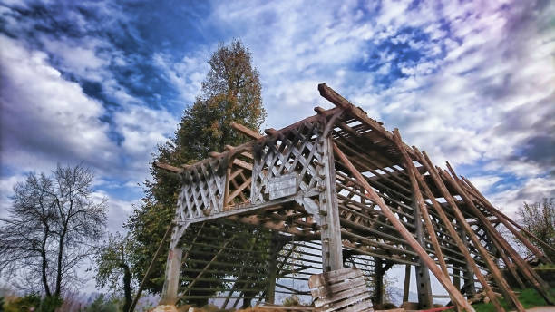 istock A hayrack freestanding vertical drying rack made of wood disassembled 1076106186