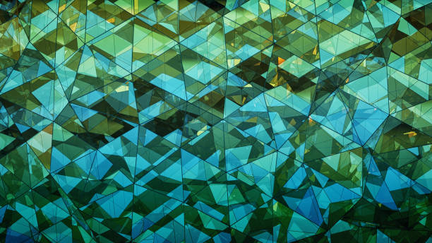 istock Triangulated polygonal futuristic glass surface abstract 3D rendering 1076107366