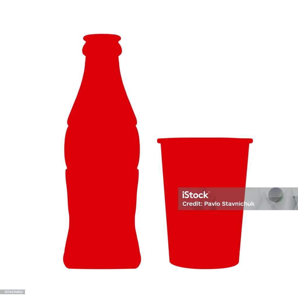 Set bottle of soda water with can – stock vector Cola stock vector