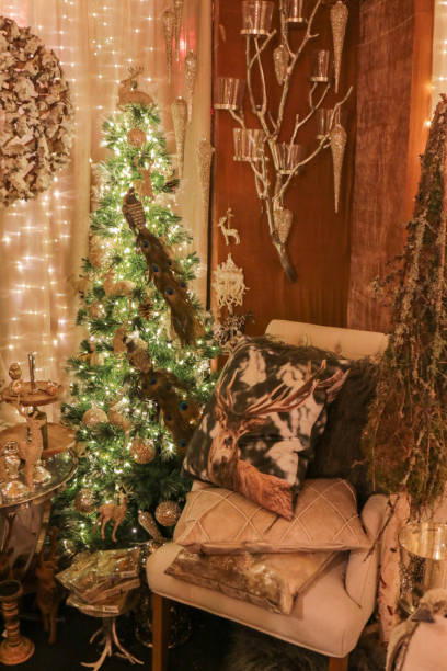istock Christmas eve illuminated living room 1076131518