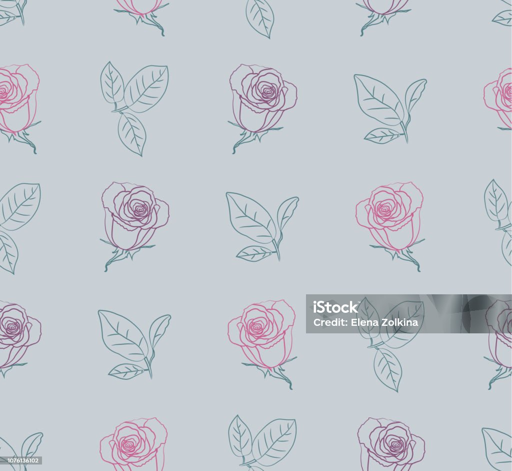 Pink Violet Roses Pattern Seamless Pattern Pink And Violet Roses Vector Illustration Stock ...