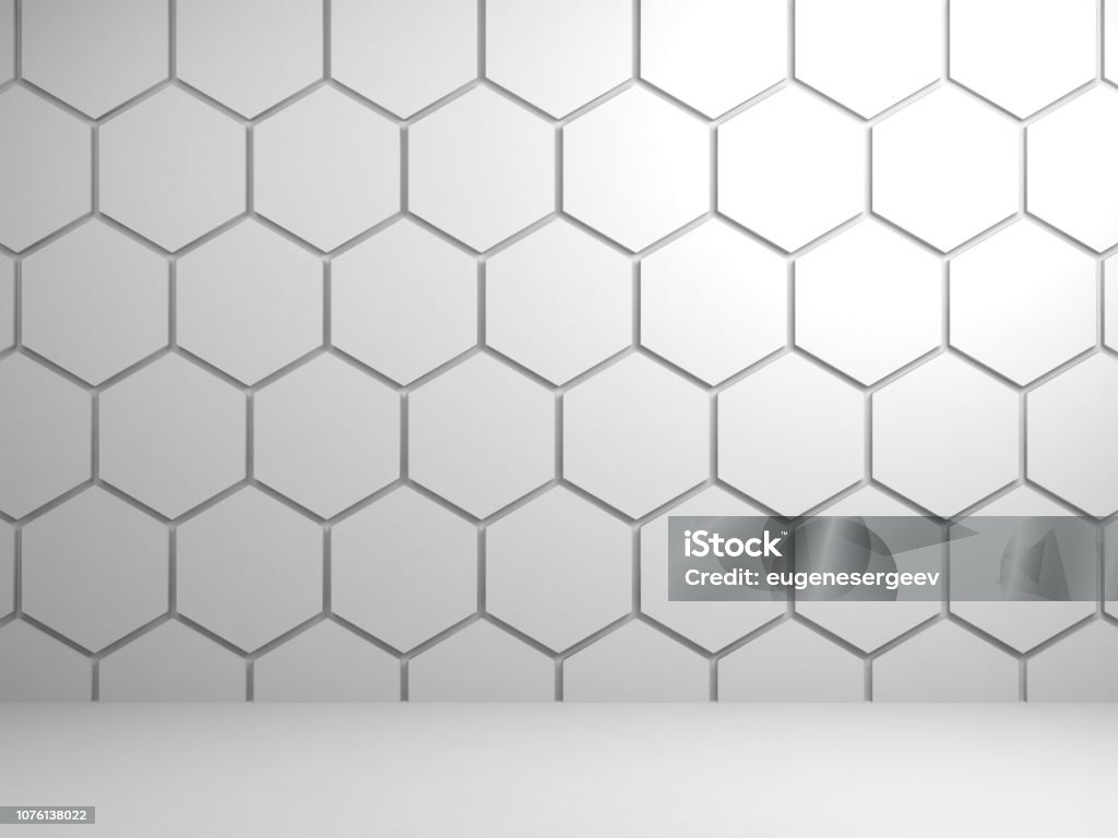 Hexagonal Pattern Front White Interior With Hexagonal Pattern Stock Photo - Download Image Now ...