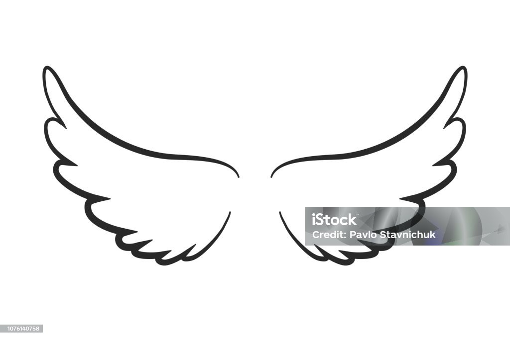 Icono de alas de Angel - stock vector - arte vectorial de Ala de animal libre de derechos