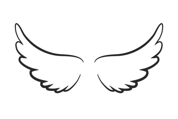 stockillustraties, clipart, cartoons en iconen met engel vleugels icon - voorraad vector - engel