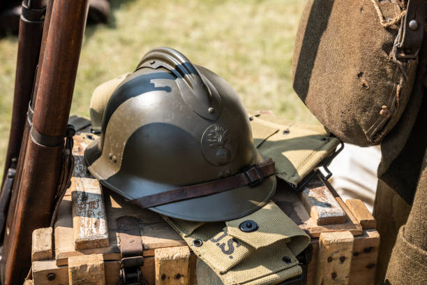 istock Green military helmet 1076142892