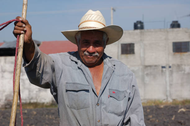 Tlalquiltenango, Morelos/Mexico--November 18, 2008. Much of the farmwork is still done by hand in this pueblo. The main crops are jicama and sugar cane.