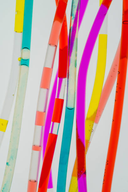 istock Plastic tubes filled with the colourful liquid 1076165758