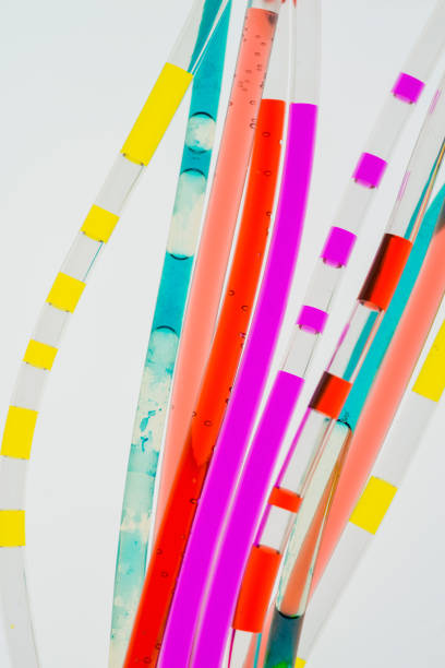 istock Plastic tubes filled with the colourful liquid 1076166250