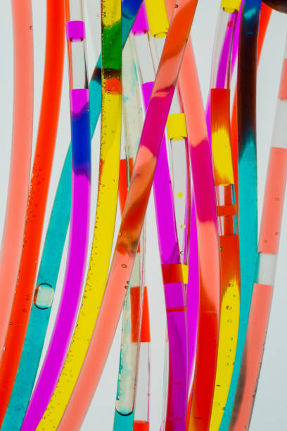 istock Plastic tubes filled with the colourful liquid 1076166662