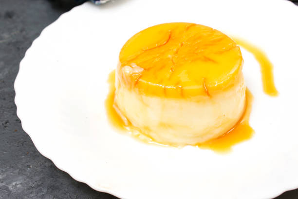 istock algerian homemade vanilla caramel custard desert, flan 1076190964