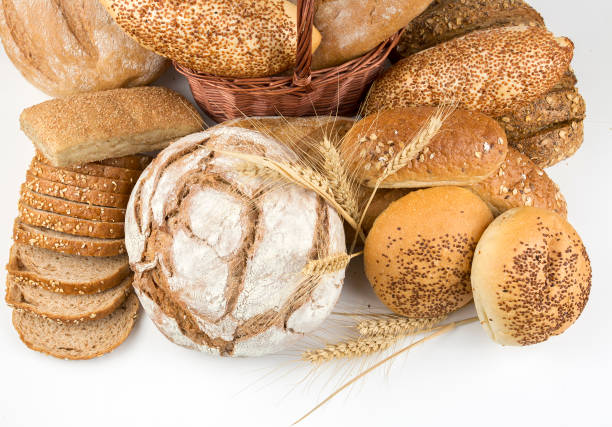 istock Fresh fragrant bread on the table. Food concept 1076191400