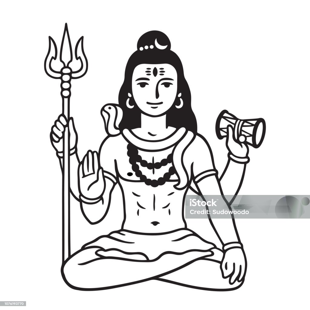 Lord Shiva Drawing Stock Illustration - Download Image Now - Shiva,  Spiritual Enlightenment, Art - iStock
