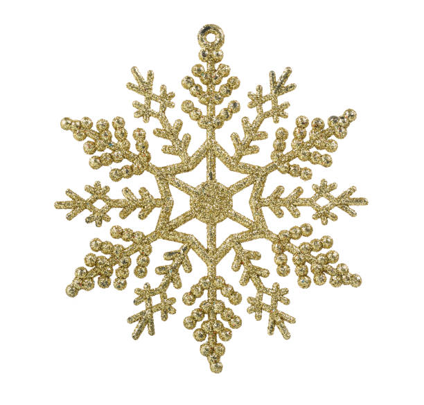 istock Yellow snow flake Christmas ornament isolated on white background 1076200604