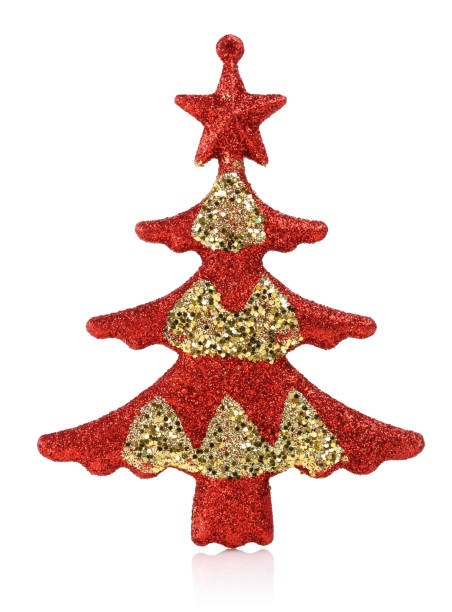 istock Red Christmas tree ornament isolated on white background 1076200970
