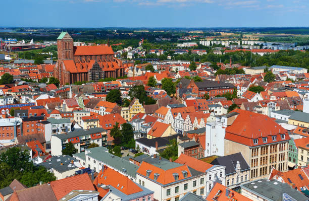 istock oldtown and world heritage Wismar 1076210036