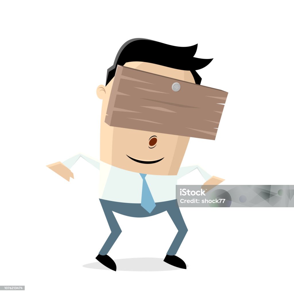 businessman with plank on his head Adult stock vector