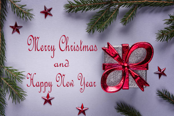 istock Greeting card with Christmas decor 1076219660