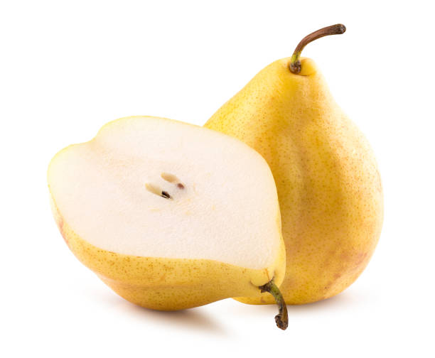 istock pear with half of pear isolated on a white background 1076226094
