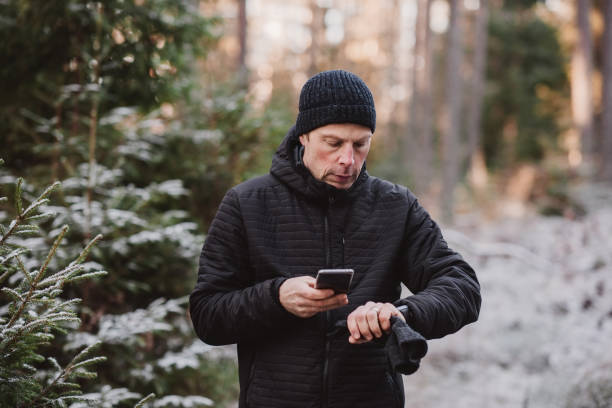istock Man outdoors in winter doing exercise and training in cold frost weather 1076234146