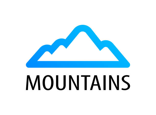 эмблема логотипа гор для украшения тура - векторная иллюстрация путешествия в горы. - teton range illustrations stock illustrations