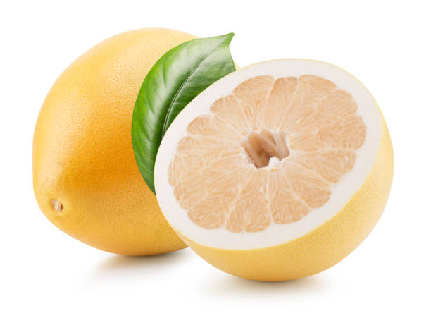 istock pomelo with half of pomelo isolated on a white background 1076237432