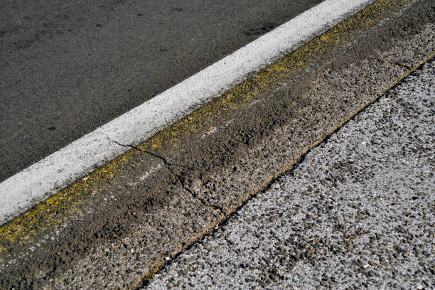 istock Dividing line on the road edge 1076241940