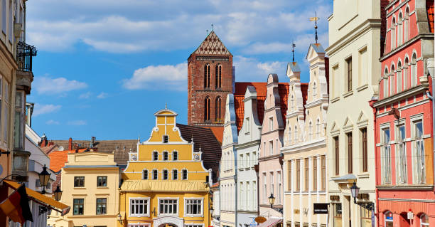 istock oldtown and world heritage Wismar 1076248392
