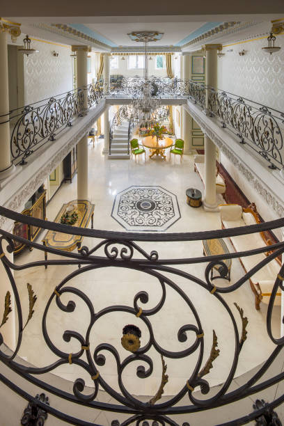 istock Handmade Wrought Iron Railing .luxury lobby interior 1076258206