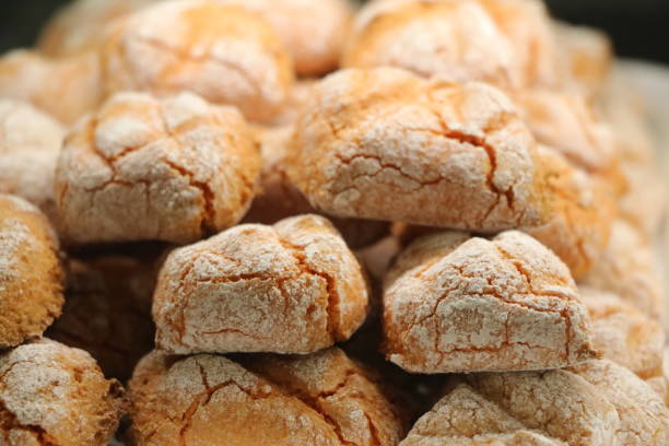 Sicilian orange almond biscuits in Ortygia Syracuse, Sicily Italy Sicilian orange almond biscuits in Ortygia Syracuse, Sicily Italy marzipan stock pictures, royalty-free photos & images