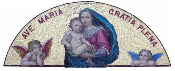 マリアと赤ん坊のイエス雹メアリー、気品溢れる - hail mary ストックフォトと画像