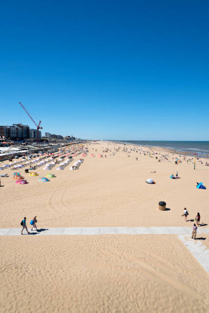 Sandy beach at Scheveningen Den Haag, Netherlands stock photo