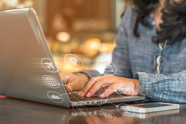 istock Digital marketing via multi-channel communication network icon on internet application technology 1076326730