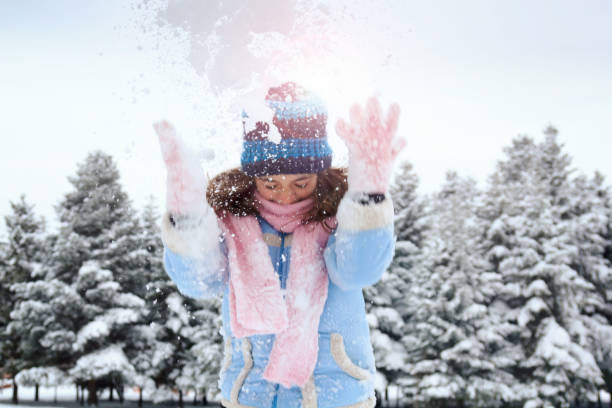 istock Girl having fun in the snow 1076327906