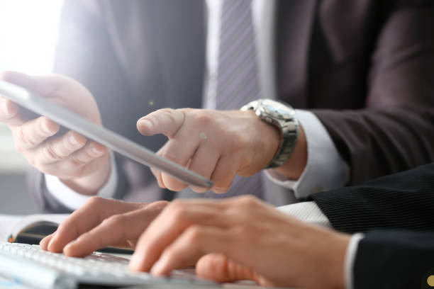 istock Two businessman are looking and 1076328882