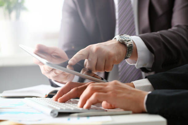 istock Two businessman are looking and 1076328892