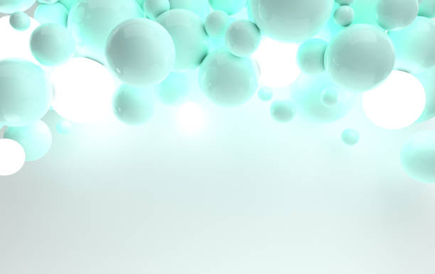istock 3d rendering of floating polished spheres, ceiling lighting on white background. Abstract geometric composition. Group of balls in pastel colors with soft light and shadows 1076331038