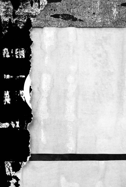 istock Blank white black old ripped torn paper crumpled creased posters grunge textures backdrop backgrounds placard 1076336826