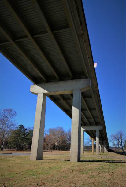 istock Bridge Structure Crossing the Arkansas River at the Toad Suck Ferry Lock and Dam 1076339416