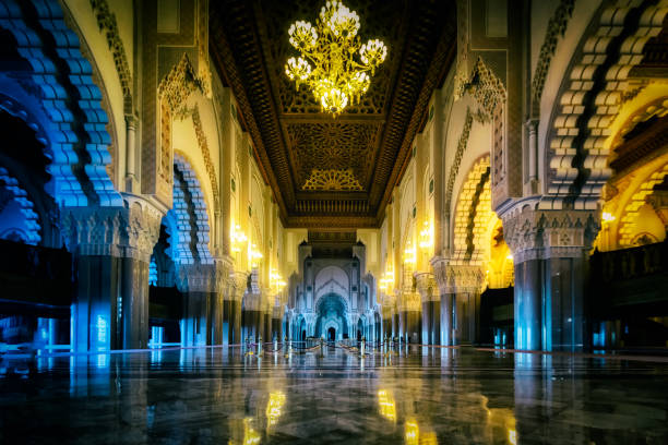 Hassan II Mosque in casablanca interiors stock photo
